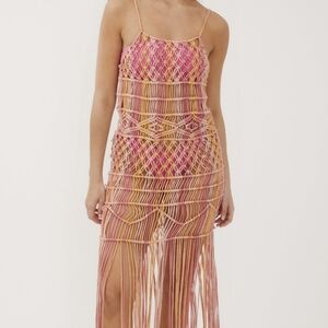 **NWT**MACRAME TASSEL MAXIE BEACH DRESS